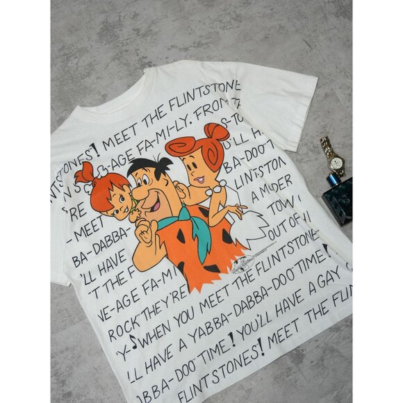 Rare Vintage 1994 Flintstones All Over Print Graphic T - Picture 2 of 4